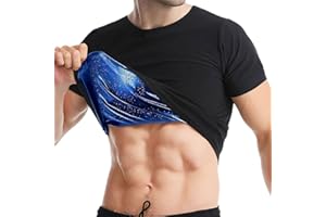 DiULi Camiseta Sauna, Trajes Adelgazantes Compresion, Camiseta Tirantes de Sauna para Hombres, Adelgazante Traje Sauna para Deporte, Sudoración Camisetas de sauna para Running Fitness