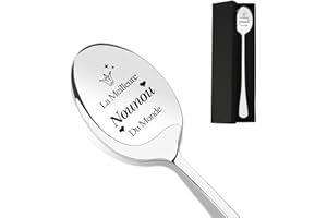 XIOABRE Cadeau Nounou, Cadeau Nounou Original, Cuillère Cadeau Pour Nounou Anniversaire Cadeau Noël Nounou Cadeau Nounou Fin De Contrat Merci Nounou Idee Cadeau Nounou Anniversaire Cadeau Nounou Noel