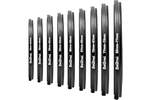 BEIZMEI Juego de 9 Anillos Step-Down,adaptadores para filtros fotográficos,Adaptador lentos,incluidos:82-77mm,77-72mm,72-67mm,67-62mm,62-58 mm,58-55mm,55-52mm,52-49mm,49-40,5mm