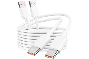 LUOSIKE 2-Pack 120W Cable USB C Carga Rapida para Xiaomi Redmi Note 12 13 13T 14 14T 15 Ultra Pro 5G A5 A3 15C 14C Pad 2 7, POCO F7 Ultra M7 X7 C85 C75, 6A Cable USB C Original Turbo Hypercharge (2M, Blanco)