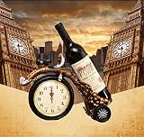 MIWENKreative Harz Speicher Golden High-Wheel-Fahrzeug Mit Uhr Wine Rack 32 * 12 * 25cm cm Haushalt 1 Flaschen 750ML Wein
