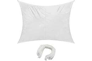 jarolift Sonnensegel Rechteckig, Wasserdicht, Sonnenschutz Sichtschutz für Terrasse Garten Balkon, Polyestergewebe 300 x 200 cm, Cremeweiß