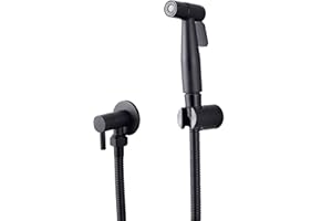 [LOSCHEN] Pulvérisateur de toilettes pour bidet et de toilettes en acier inoxydable, Kit de pulvérisateur de bidet, pulvérisateur de robinetterie Pulvérisateur de WC Shattaf (noir)