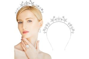 CANIPHA Star Halo Crown Headband, Silver Rhinestone Headpiece, Tiaras and Crowns for Women and Girls, Party Wedding Festival Hair Accessory