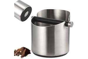GOMETY Depósito de 0,6 L para portafiltros, bandeja de acero inoxidable para eliminar fácilmente los posos de café húmedos para cafetera expreso (plata)