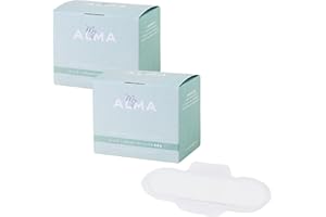 MY ALMA Compresa Súper - Fabricada en Algodón 100% Orgánico - Con Alas - Respeta la Flora Vaginal - Ideal Para Flujo Abundante y Noches - Producto Original Fabricado en Europa