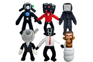 Dlishka 6PCS Peluches Skibidi,Inspirada En Juegos De Terror | Peluches Skibidi Toilet Y Speaker Man Divertidos | ¡Regalo Ideal para Fans De Videojuegos,Regalos Navidad NiñOs Y Coleccionistas!