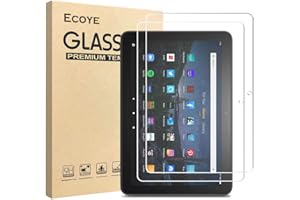 Ecoye[2 Stück Kompatibel mit Fire HD 10 Plus/10/10 Kids Pro 2021-11. Generation Tablet Schutzfolie Displayschutz 2.5D HD 9H Härte Anti-Kratzen Bläschenfrei Glas folie