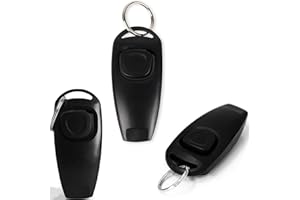 FUXUNAMZ Hunde Clicker, 3 Stück (Black) Klicker, 2 in 1 - Hundetraining Klicker mit Pfeife/Clicker, Hundetraining Werkzeug, Clicker Whistle für Hunde, Katzen, Pferde, Vogel oder andere Haustier