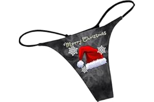 GENERISCH Tanga Damen Weihnachten Unterhosen Merry Christmas Slip Coquette Hipster Atmungsaktiv Schlüpfer Xmas Underwear Sexy Unterwäsche Erotic String