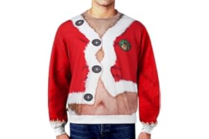 TAGVO Homme Pull Sweat-Shirt Noël 3D Impression Moche Jumper Tops À Manches Longues T-Shirt Créatif de Mode Funny Sweatshirts M-5XL