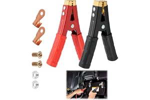 2 st 1 000 A batteri jumper kabelklämmor, krokodilklämmor för batteriladdare, bilbatteriklämmor, isolerade krokodilklämmor, l