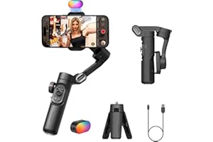 AOCHUAN Phone Gimbal Stabilizer 3-Achsen Smartphone faltbar Gimbal für iPhone Gimble mit Focus Wheel TikTok YouTube Vlog Stabilizer für iPhone &Android-Smart XE KIT