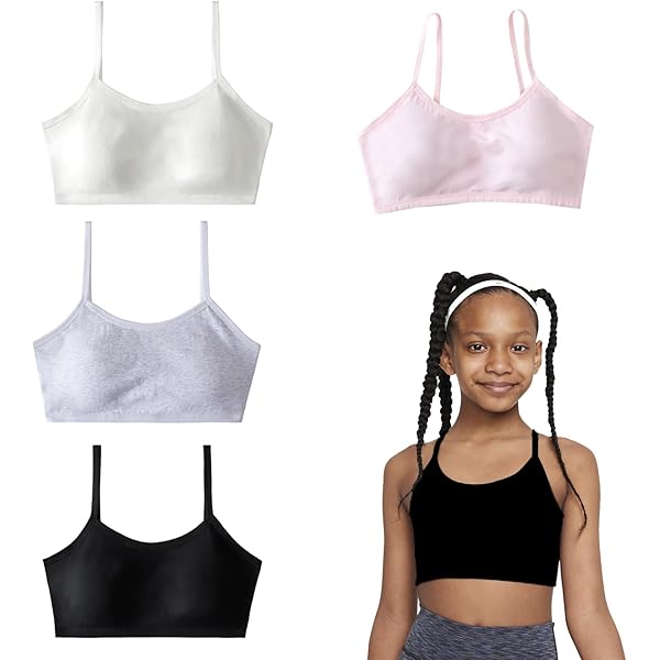 3er Pack Sport-BH Für Mädchen - Nahtloser Eisseide Bralette
