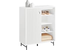 SoBuy FSB62-W, Sideboard with Sliding Doors, Hallway Shoe Cabinet Kitchen Dining Room Living Room Storage Cabinet Cupboard Sideboard