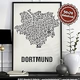 Dortmund Buchstabenort Schwarz auf Naturweiß
