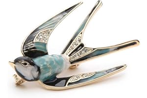Fliyeong Premium Schöne Kristall Schwalbe Tier Brosche Vogel Revers Pin Badge Frauen Schmuck