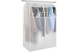 ZWMYF Copertura antipolvere per appendiabiti in PEVA, 80 x 60 x 90 cm, trasparente, per appendiabiti, impermeabile, con cerniera, per riporre guardaroba e viaggi