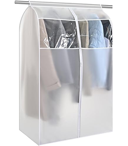 5 Copriabiti Antipolvere Trasparenti 60x100 Cm - Con Cerniera Per Giacca E Cappotti - Foto 11