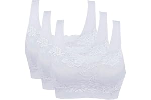 Vertvie Womens Strech Ohne Buegel Push up Yoga Sports BH Bra Top Set Fuer Fitnesstraining Polsterung 3er Pack