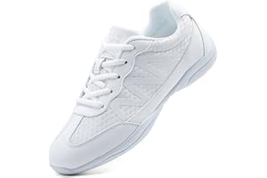 SECHRITE Cheerleading Cheer Schuhe Damen Mädchen Tanz Turnschuhe Dance Sneaker Weiß Jazz Tanzschuhe Yoga Training Aerobic Schnürschuhe