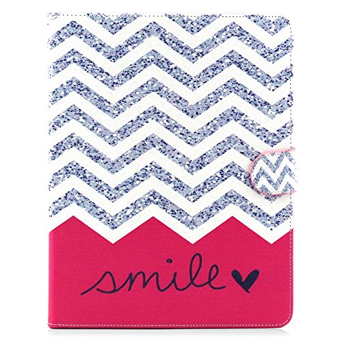 iPad 2 iPad 3 iPad 4 Hülle, Deenor Wavy Pattern PU Leder Abdeckung Stand Flip Schutzhülle Hülle für Apple iPad 2 iPad 3 iPad 4. (Wavy) - 2