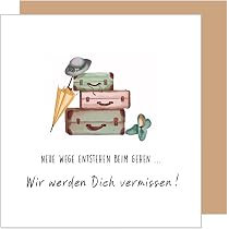 Humorvolle Abschiedskarte DIN A6 Für Ruhestand - Mit Giraffen-Motiv & Spruch, Inkl. Umschlag, 300 G/m² Papier