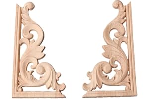 SUDSTY GROOMY 1 par de Madera Tallada Esquina Onlay Apliques Marco decoración Muebles artesanía sin Pintar decoración para el hogar