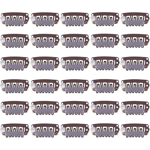 50 Stück U-förmige Perückenclips – Mit 6 Zähnen, Gummi, Edelstahl, Für Haarverlängerungen & Pferdeschwänze