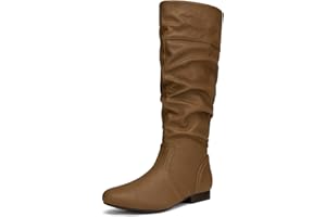 DREAM PAIRS Women's Knee High Boots and Pull On Fall Weather Boots, Ladies' Fashion and Comfortable Walking Boots, Zippers Boots, and Flats