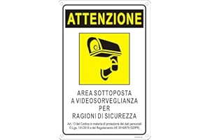 Goodvia Cartello area Videosorvegliata Metallo 30x20cm, Segnaletica Videosorveglianza Alluminio Targa Videosorveglianza Riflettente, Impermeabile e Resistente ai Raggi UV Adatti per Case e Aziende