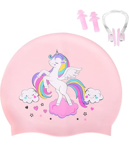 Bonnet De Bain Enfants En Silicone - Imperméable, Hypoallergénique - Motifs Animaux Mignons - 7