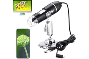 XVZ Microscopio digitale USB 3 in 1, micro USB tipo C, con ingrandimento 50X-1600X, adattatore OTG ed endoscopio con staffa, compatibile con telefono, pad, Samsung Galaxy, Android, Mac, computer Windows