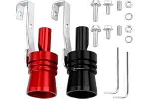 SYHSYC Turbo Whistle 2 PCS, Silbato Turbo Sound XL para Coche, Silbato de Escape Turbo en Aluminio, Válvula Simulador Blow-off para Tubería de Escape, para Autos y Motos, Negro y Rojo