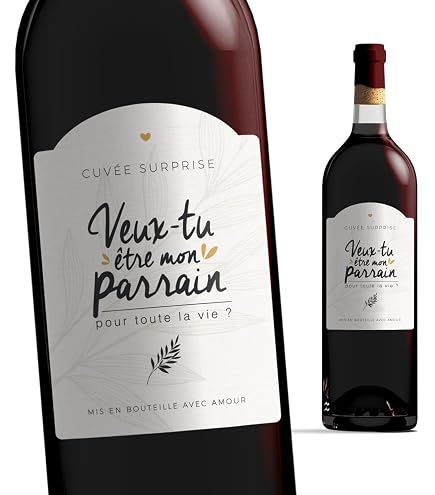 Ouvre-Bouteille Tire-Bouchon Parrain Grand Cru - Cadeau Personnalisé Idéal Pour Parrain, Anniversaire, Noël Ou Baptême
