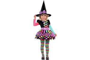 amscan Child Girls Miss Matched Witch Halloween Fancy Dress Costume