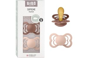 BIBS Supreme Napp 2-pack, BPA-fri, Symmetrisk sugdel. Naturgummilatex, Storlek 2 (6-18 månader), Woodchuck/Blush