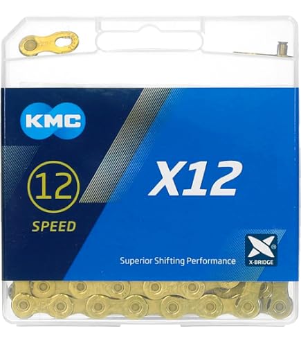 Chaîne De Vélo KMC X12 BlackTech 126 Mailles - Noir - Compatible VTT Et Route