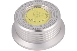ZERONE Tourne-disque d'enregistrement Poids 50/60 Hz Niveau à bulle Détection de vitesse Tourne-disque Stabilisé pour LP Record Player(Sliver)