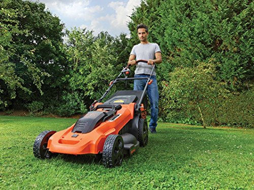 Black+Decker Autosense 36V 3-in-1 Akku-Rasenmäher inkl. 2 Akkus, 90-Min Schnellladegerät, 50l Fangsack, Mulchfunktion, 48cm Schnittbreite, CLMA4820L2, schwarz orange - 2