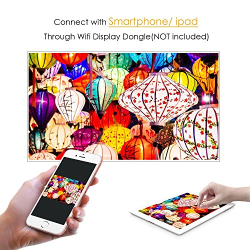 Proiettore Portatile DBPOWER RD810 1500 Lumen LCD Proiettore Multimedia Home Theater Supporto 1080P HDMI USB SCHEDA TF VGA AV per TV PC Laptop Giochi iPhone iPad Smartphone