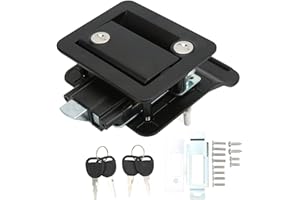 EVGATSAUTO Serrure de Porte D'entrée de Camping-Car, Serrure de Sécurité Intégrée à Pêne Dormant en Alliage D'aluminium pour Camping-Car, Remorque de(Le Noir)
