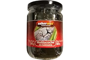 SABORMEX Huitlacoche 340 gr Cuitlacoche en Salmuera Hongo del Maíz Mexicano Comida Típica de México Guisos Quesadillas Tacos
