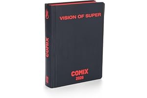 COMIX - Agenda Giornaliera 2026 Limited Fashion Edition, Diario Scuola per Ragazzi e Ragazze, con Copertina Rigida, Sticker Esclusivi, Interno 100% Comix, 12x16,5 cm, Nera e Rossa