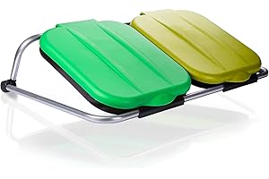 BigDean Müllsackständer Wandmontage Double 120L GRÜN+GELB Müllbeutelständer Müllsackhalter Mülleimer - Blauer Sack - Gelber Sack - Wandmüllsackständer Müllsackständer Wand