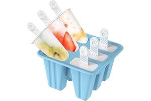 Ice Lolly Moulds with Sticks, Ventdest Popsicle Mould, Easy to Remove Ice Cream Moulds, 6 BPA Free Ice Lolly Makers, Reusable Food Grade Silicone Ice Pop Mould for Kids Adults