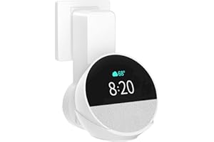 ZUOLACO Wandhalterung für Echo Spot (2024 Release), Halterung für Echo Spot, Keine Schrauben oder Bohrungen erforderlich, platzsparendes Spot Zubehör mit Kabel versteckte Lagerung (WL803), weiß