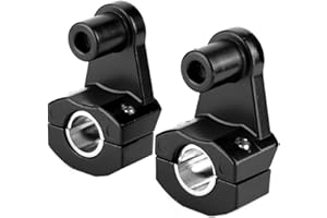 REGUN Motorcycle Handlebar Riser, 1 Pair Motorcycle Handlebar Clamps, Aluminium Alloy Riser Bar Clamps, 22 mm or 28 mm Handle Bar Riser Mount Clamp, for Motorcycle ATV Dirt Bike (Black)