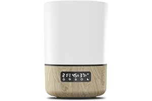Maxi-Cosi Breathe Humidificador, nebulizador silencioso, 24 horas de funcionamiento, recipiente para esencias, temporizador, termómetro higrómetro, compatible con Amazon Alexa y Google Home