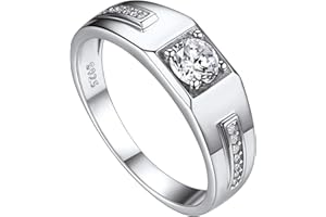 Suplight Anello Uomo Argento Zirconi Diamanti/Nero/Blu 925 Donna Anello Nuziale Argento con Zirconi Anello da Uomo Misura 12-30 Confezione Regalo